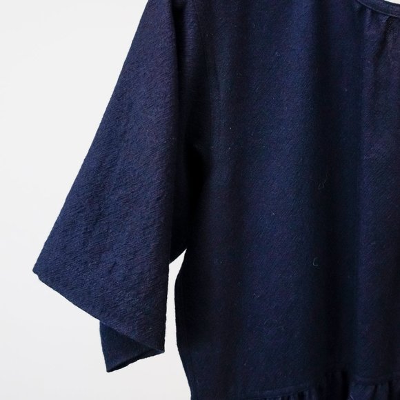 Sofie D’Hoore Gathered Neck Navy Wool Maxi Dress - Picture 5 of 11